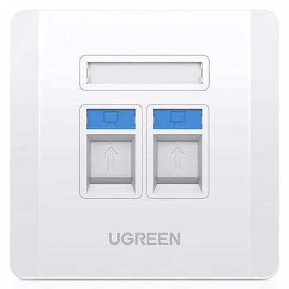 کاور پریز شبکه و تلفن یوگرین UGREEN مدل NW144 با پورت RJ45 و RJ11