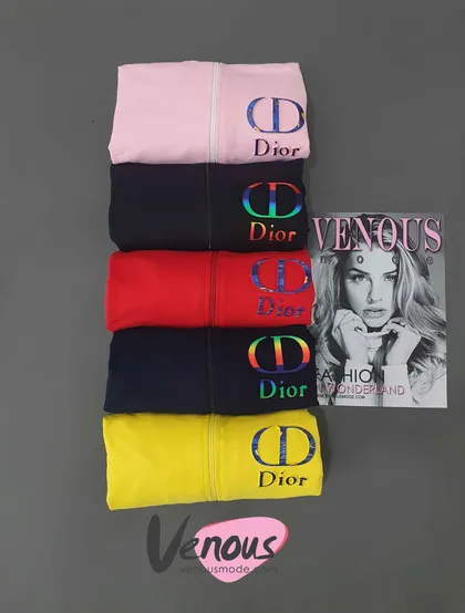 سویشرت جلو زیپ طرح DIOR