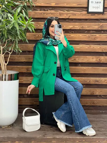 مانتو چهار دکمه سرجیب دوبل
