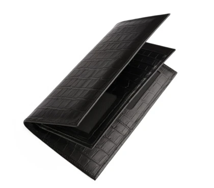 کیف پول کتی چرم طبیعی خط‌دار