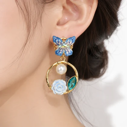 گوشواره رنگی مجلسی کدgrm283 گالری زیورآلات آوآرین