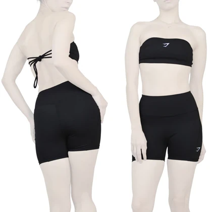 ست دکلته و کشاله بند ورزشی زنانه جیم شارک مدل 4H0898 مشکی