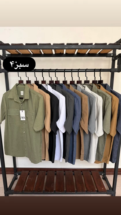 پیراهن آستین کوتاه کتان دوجیب 2646
