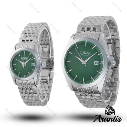 ساعت ست سیتیزن diamond سیلور صفحه سبز s-10216
