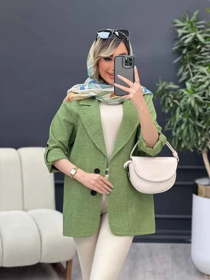 مانتو جیب نما دو دکمه