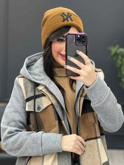 شکت چهارخونه ترکیبی دو جیب پاکتی