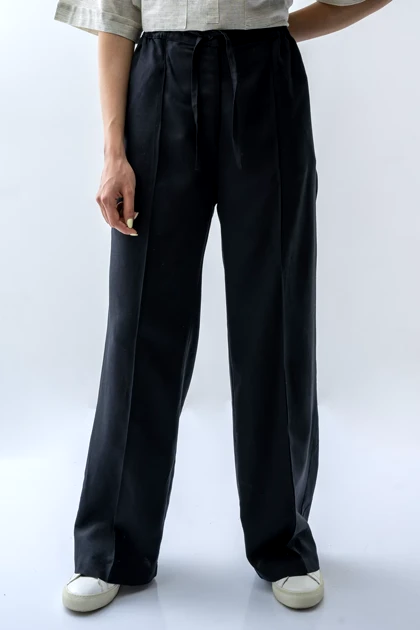 شلوار لینن دمپا گشاد کمرکش زنانه