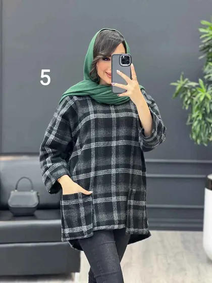 پالتو جلو بسته یقه چاک‌دار