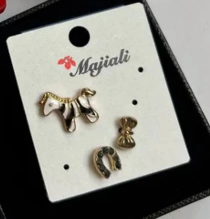 گوشواره سه تایی طرح پاپیون