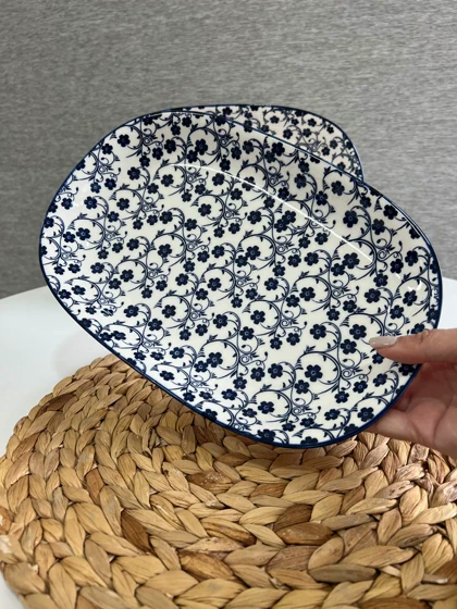 دیس بیضی دنی هوم طرح گل سرمه ای / BA7