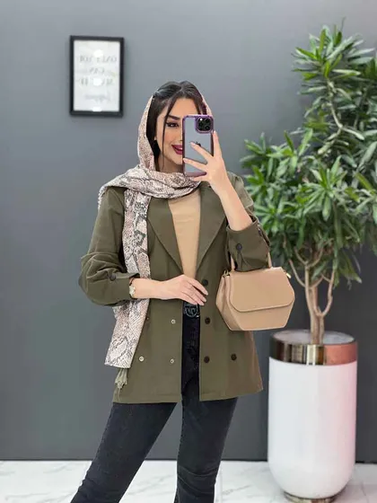 مانتو لینن شش دکمه آستین پیله