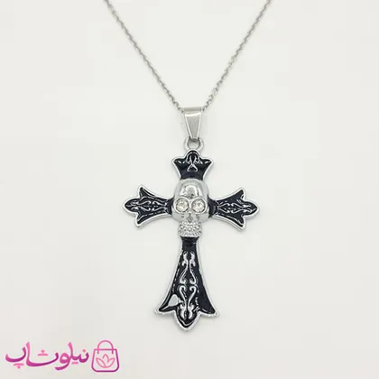 گردنبند دخترانه طرح اسکلت و صلیب