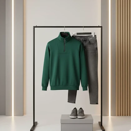 دورس مردانه نیم زیپ مدل Behbod-سبز