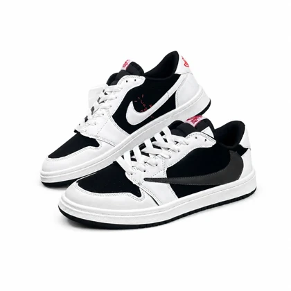 کفش کتانی مردانه مدل نایکی ترویس سفید مشکی نایک طوسی Nike travis