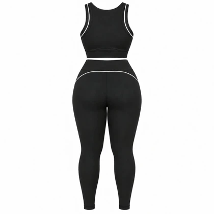 ست نیم‌تنه و لگ ورزشی زنانه سایز بزرگ مغزی‌دار کد 66889