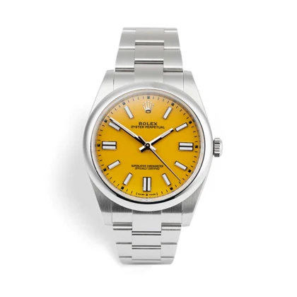 ساعت رولکس اویستر پرپچوال مردانه زرد Rolex-4122-G