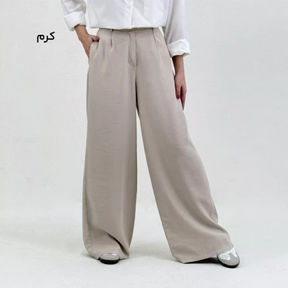 شلوار پارچه ای زنانه سیلک جلو پیله