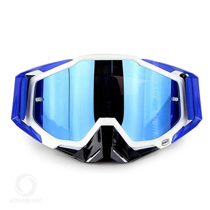 عینک طوفان و اسکی 100% RACECRAFT Blue White درجه یک