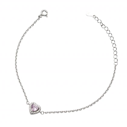 دستبند نقره قلب کد 351249