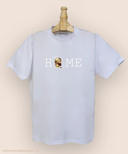 تیشرت مردانه و زنانه اصیل ایرانی طرح کوروش بزرگ ترکیب با HOME