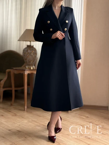 پیراهن کلوش یقه انگلیسی 6 دکمه