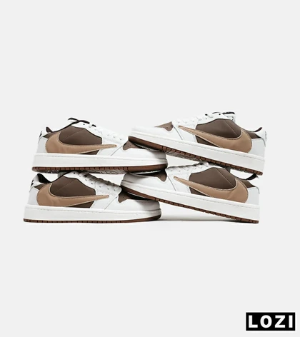 کفش کتانی مردانه سفید قهوه ای NIKE travis scott