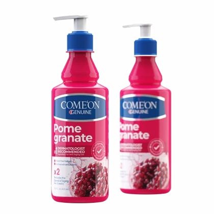 کرم پمپی دست و صورت کامان مدل انار مناسب انواع پوست حجم 400 میلی‌لیتر