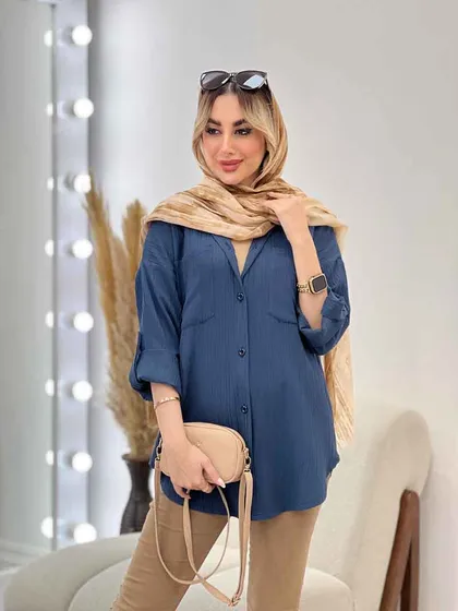 شومیز کراش آستین بند دار