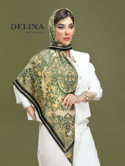 روسری نخی طرح فرش