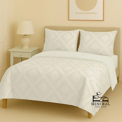 سرویس روتختی کاوری مینیمال طرح برجسته لوزی درشت