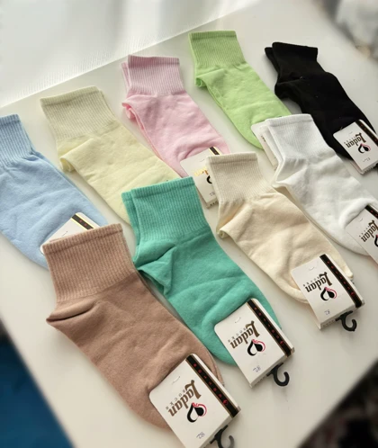 جوراب نیم ساق پاستلی دخترانه843