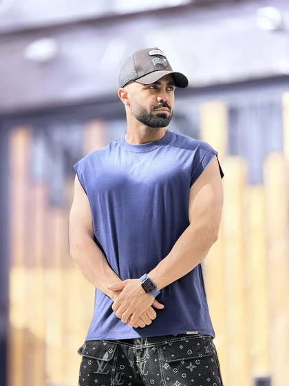 رکابی ورزشی وست بیسیک سرمه ای