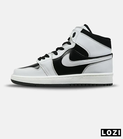کفش کتانی مردانه و زنانه ساق‌دار سفید مشکی NIKE jordan 1 مدل 8481