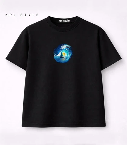 تیشرت باکسی یونیسکس طرح Starry Night کد 1307