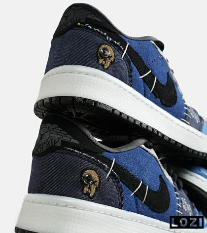 کفش کتانی مردانه و زنانه آبی مشکی طوسی NIKE jordan Vodoo مدل 6749