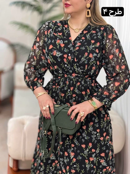 پیراهن چپ و راستی طرحدار 2792