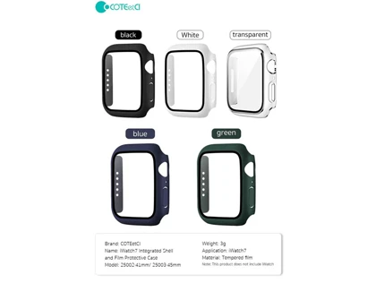 قاب محافظ اپل واچ سری 7 و 8 سایز 45 میلیمتری کوتتسی Coteetci glass hard shell iWatch 7/8 25003-45