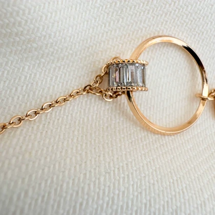 دستبند زنجیری تنیسی طلایی ژوپینگ