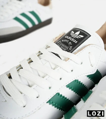 کفش کتانی مردانه و زنانه سفید سبز ADIDAS Samba