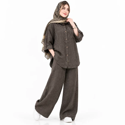 ست مانتو و شلوار زنانه مخمل پاییزی کد 275