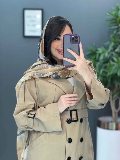 مانتو لینن شش دکمه کمربندی