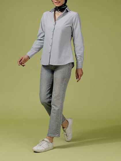 شومیز زنانه آستین بلند بیسیک ویسکوز 30112