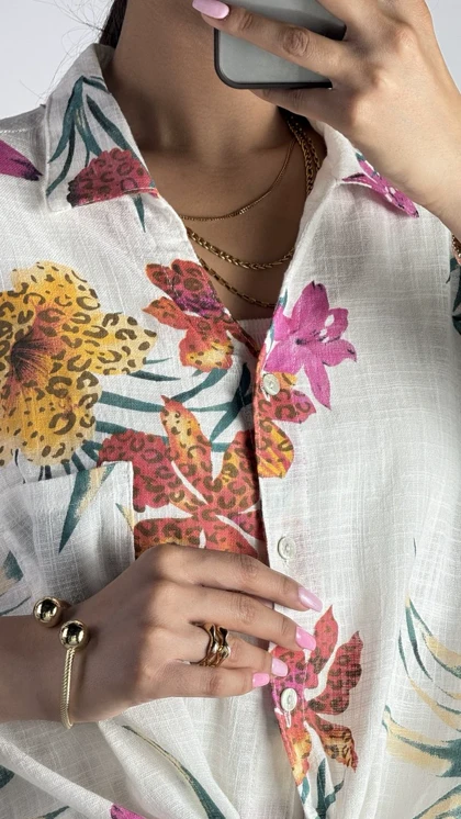 شومیز گره‌ای گل‌دار کد 500674