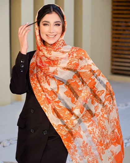 شال ابریشم میله ای 20263 VALENTINO