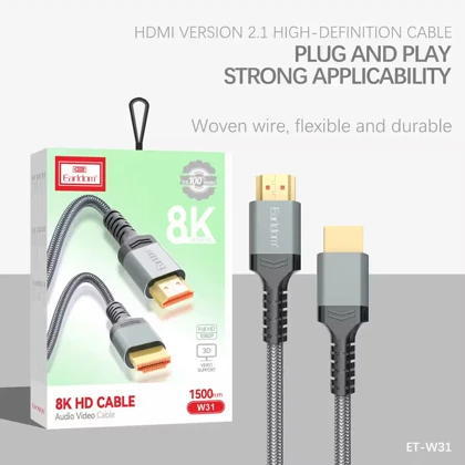 کابل HDMI 2.1 ارلدام Earldom مدل W31 طول 1.5 متر