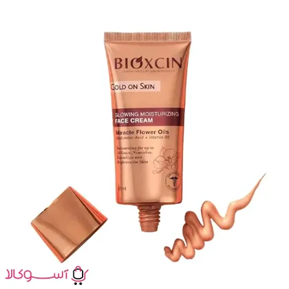 کرم درخشان کننده صورت بیوکسین مدل Gold On Skin حجم 50 میل