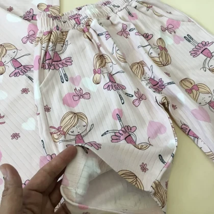 ست تیشرت و شلوارک راحتی طرح دختر بالرین سایز 35 تا 50