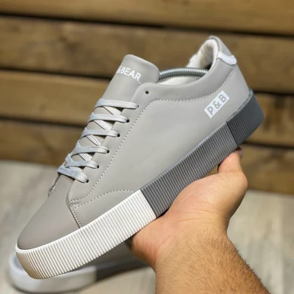 کفش کتانی مردانه مدل پول اند بیر pull&bear طوسی 41 تا 44