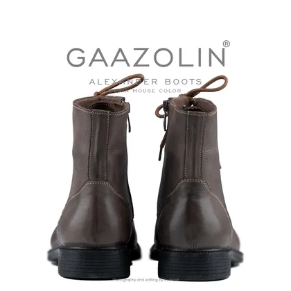 بوت اسکندر گازولین قهوه‌ای کلاسیک - GAAZOLIN Alexander Boots Smooth Plain Mouse