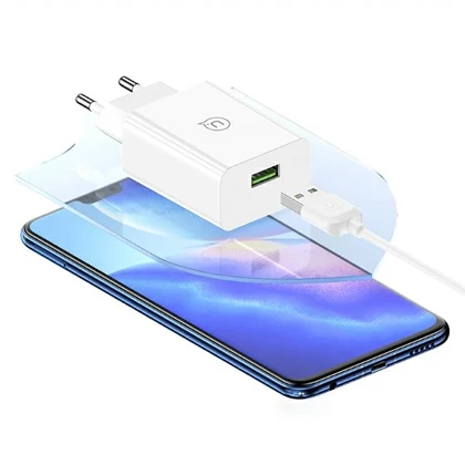 شارژر دیواری 18 وات یوسامز Usams مدل CC083 + SJ099 با کابل تایپ سی